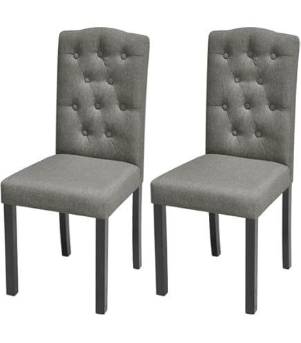 Amazon｜vidaXL ダイニングチェア 4点 グレー 布製｜ダイニングチェア